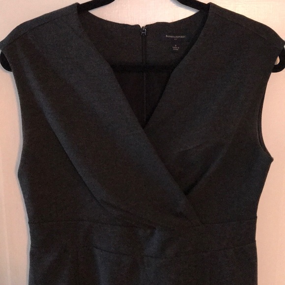 Banana Republic zip back charcoal gray dress - Picture 3 of 4